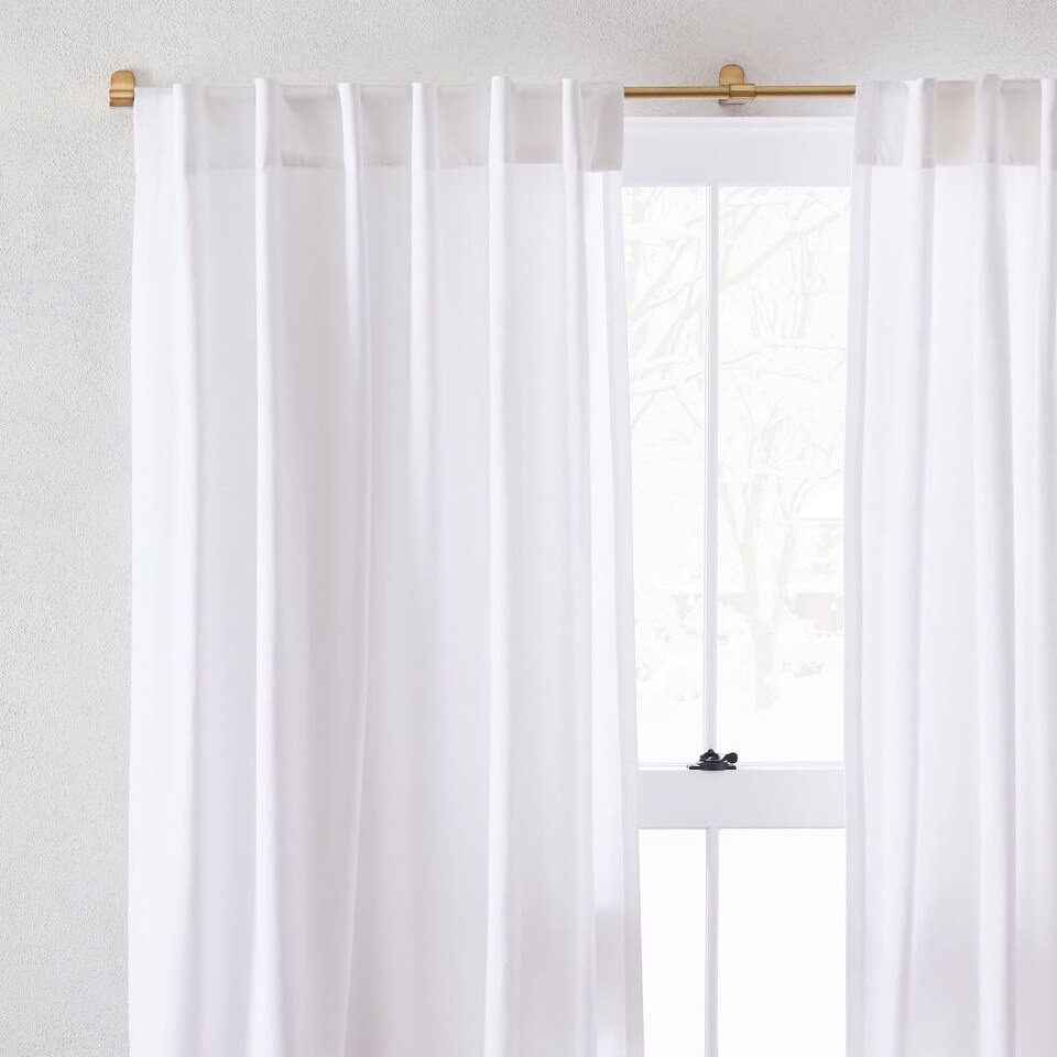 Cotton Canvas Curtain White (Set of 2) West Elm UK